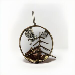 Oregon Metal Ornament silver copper bronze round Artisan Crafted Holiday